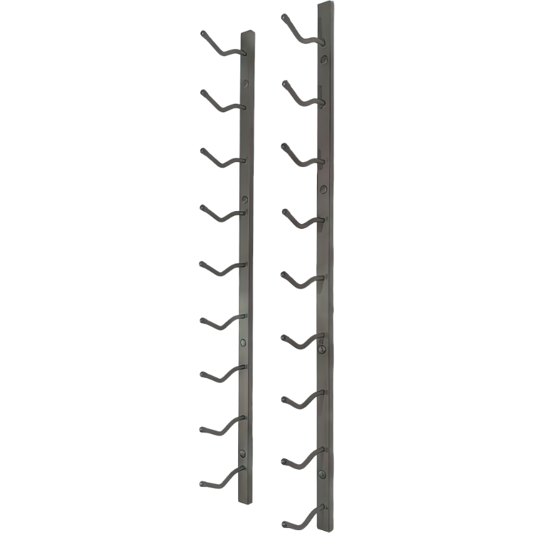 Picture of 9-Bottle Matte Black Metal Wall Mounted Wine Rack